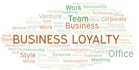 Fototapeta premium Business Loyalty word cloud. Collage made with text only.