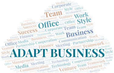 Fototapeta premium Adapt Business word cloud. Collage made with text only.