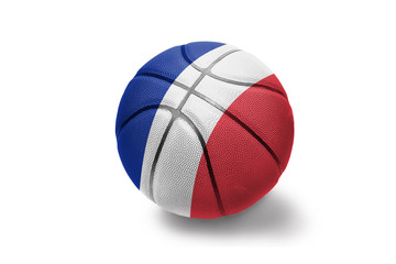 basketball ball with the national flag of france on the white background