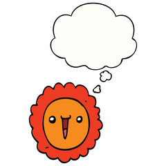 cartoon sunflower and thought bubble