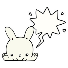 cartoon rabbit and speech bubble