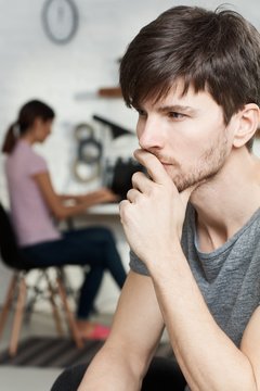 Portrait of thoughtful young man