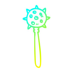 cold gradient line drawing cartoon medieval mace