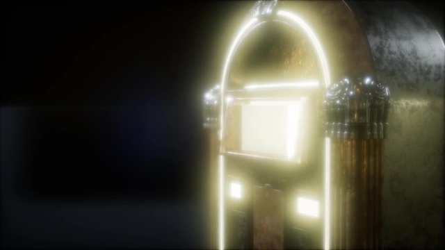 retro jukebox in the dark