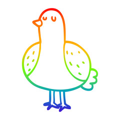rainbow gradient line drawing cartoon bird