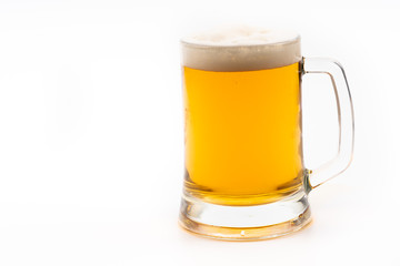 glass of beer on white background