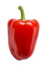 Bell Red Pepper Isolated Over White Background Closeup