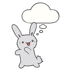 cartoon rabbit and thought bubble