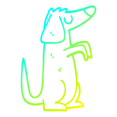 cold gradient line drawing cartoon dog