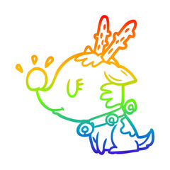rainbow gradient line drawing christmas reindeer