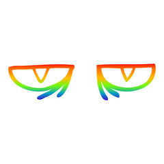 rainbow gradient line drawing cartoon evil eyes