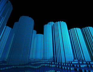 Obraz premium Network data transmission, technology program coded data, big data technology