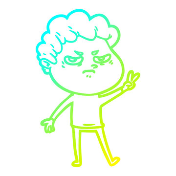 recommend clip art: cold gradient line drawing cartoon angry man