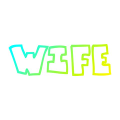 cold gradient line drawing cartoon word