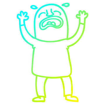 recommend clip art: cold gradient line drawing cartoon crying man