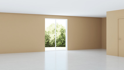 Modern house interior. Empty room.  3D rendering.