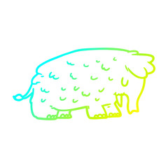 cold gradient line drawing cartoon mammoth
