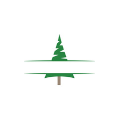 Fototapeta premium Pine tree clip art graphic design template vector isolated