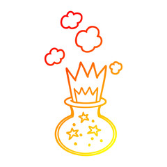 warm gradient line drawing cartoon magic potion