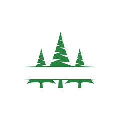 Obraz premium Pine tree clip art graphic design template vector isolated