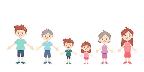 happy family time vector isolated