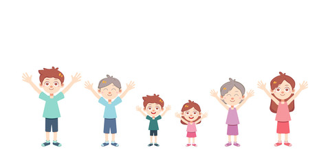 happy family time vector isolated