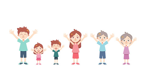 happy family time vector isolated