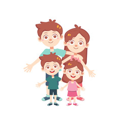 happy family time vector isolated