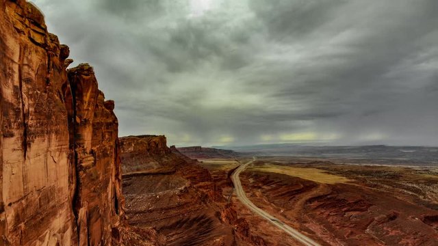animated cinemagraph of a still photo turned into dramatic timelapse of utah near moab and arches national park.