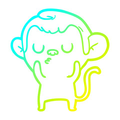 cold gradient line drawing cartoon monkey