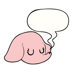 cartoon elephant face and speech bubble