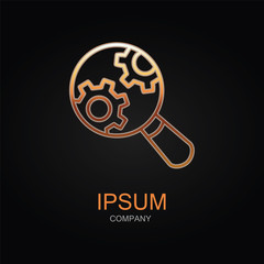 Data analysis vector icon. Design logo element. Isolated on black background.