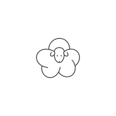 Vector label or badge sheep animal. Symbol of wool.