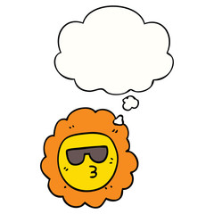 cartoon sunflower and thought bubble