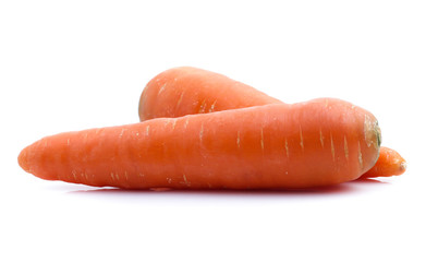 fresh carrots isolated on white background