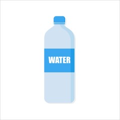 Bottle of water icon in flat. Vector