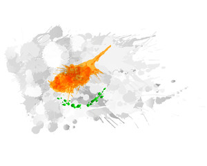 Flag of Republic of Cyprus made of colorful splashes