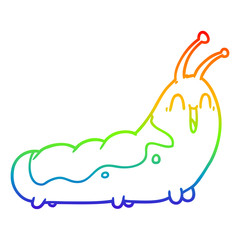 rainbow gradient line drawing funny cartoon caterpillar
