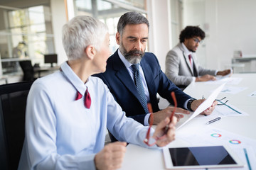 Fototapeta premium Meeting business corporate success brainstorming teamwork office concept