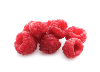 raspberries isolated on white background