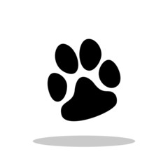 Paw icon in flat style. Paw symbol for your web site design, logo, app, UI Vector EPS 10.