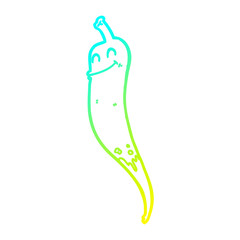 cold gradient line drawing cartoon chili pepper