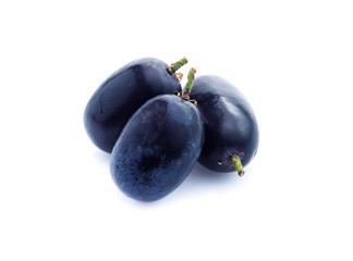 Black grapes, isolated on white
