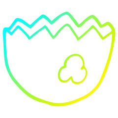 cold gradient line drawing cartoon cracked eggshell