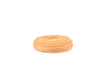 Round butter biscuits isolated on a white background.