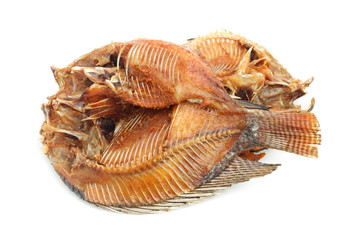 Fried Dried Fish isolated on white background