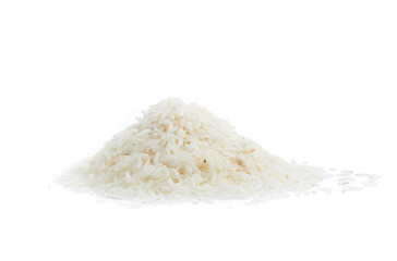 white rice isolated on white