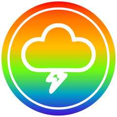 storm cloud circular in rainbow spectrum