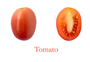 Tomato on white background,  decorate vegetable