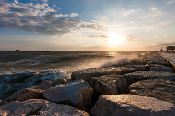 Obraz premium The weir of Sottomarina in Italy